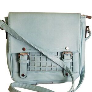 MODA Light Blue Crossbody Purse Satchel Bag Never Used 9.5"
